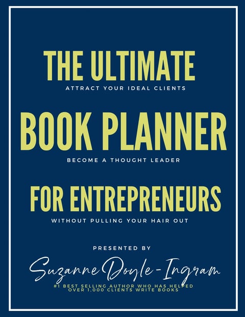 The Ultimate Book Planner for Entrepreneurs by Suzanne Doyle-Ingram with yellow text on dark blue background